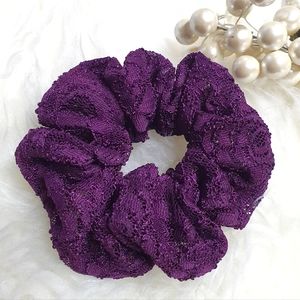 8 for $15 * Large Dark Plum Lace Scrunchie